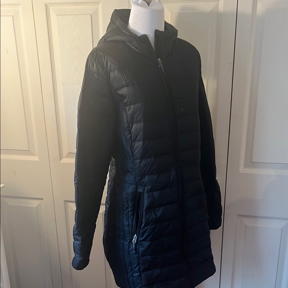 Black Quilted Puffer Jacket with Hood